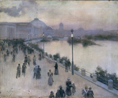 Sunset Hour on the West Lagoon, Worlds Columbian Exposition, c.1893 by Willard Leroy Metcalf
